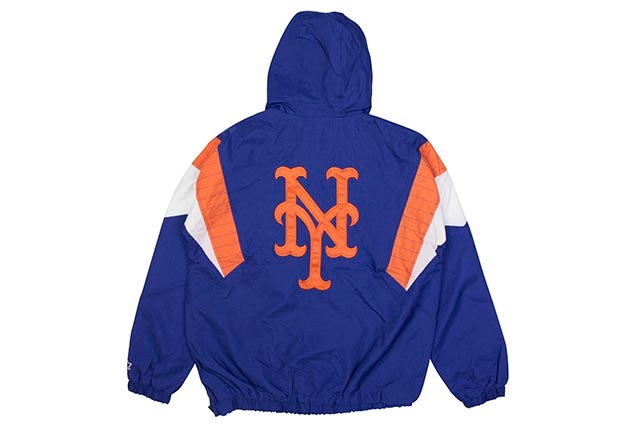 STARTER NEW YORK METS HALF ZIP HOODED PULLOVER JACKET (LS850589-NYM)