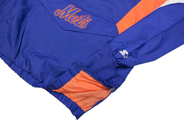STARTER NEW YORK METS HALF ZIP HOODED PULLOVER JACKET (LS850589-NYM)