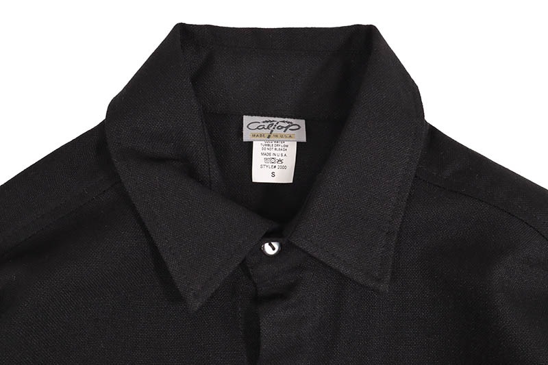 CALTOP PLAID FLANNEL LONG SLEEVE SHIRT (#2000:BLACK)