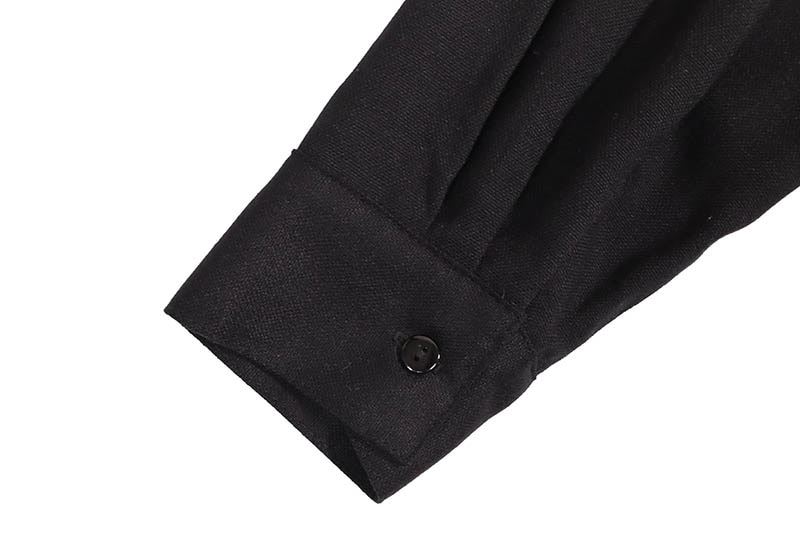 CALTOP PLAID FLANNEL LONG SLEEVE SHIRT (#2000:BLACK)