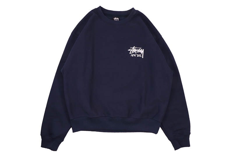 STUSSY STOCK NEW YORK CREW SWEAT (NAVY)