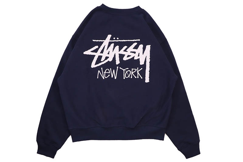 STUSSY STOCK NEW YORK CREW SWEAT (NAVY)