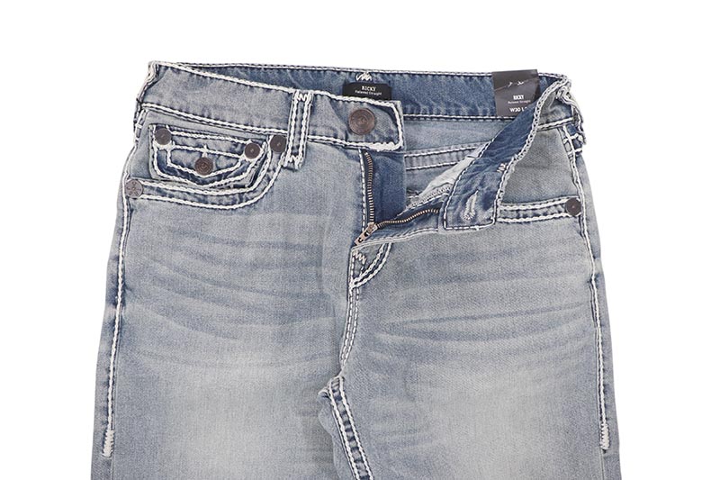 TRUE RELIGION RICKY ROPE STITCH STRAIGHT JEAN 34