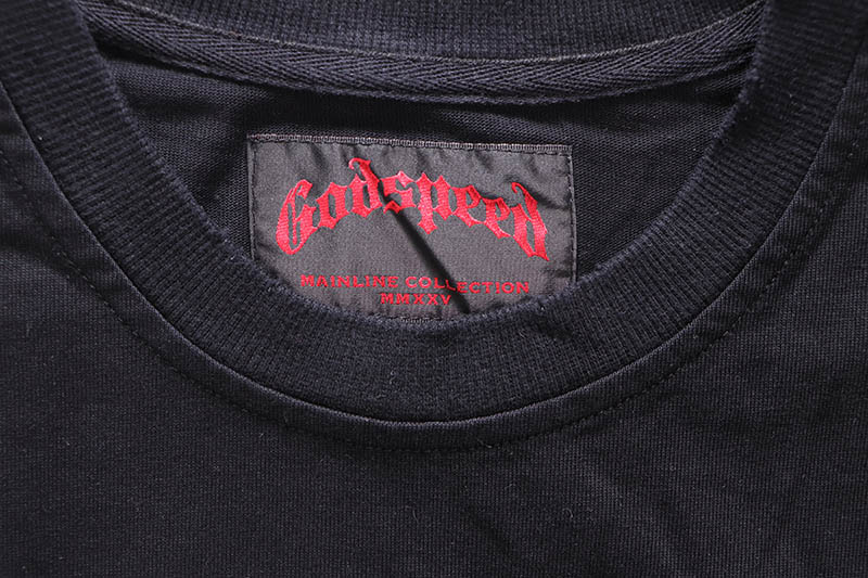 GODSPEED CHROME MOTTO T-SHIRT (BLACK WASH)