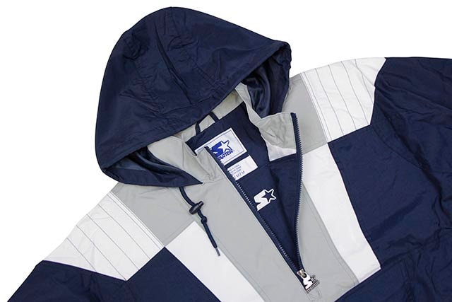 STARTER NEW YORK YANKEES HALF ZIP HOODED PULLOVER JACKET (LS950833-NYY)