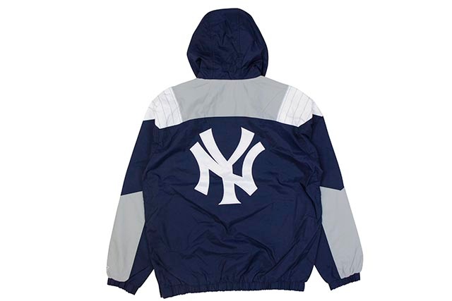 STARTER NEW YORK YANKEES HALF ZIP HOODED PULLOVER JACKET (LS950833-NYY)