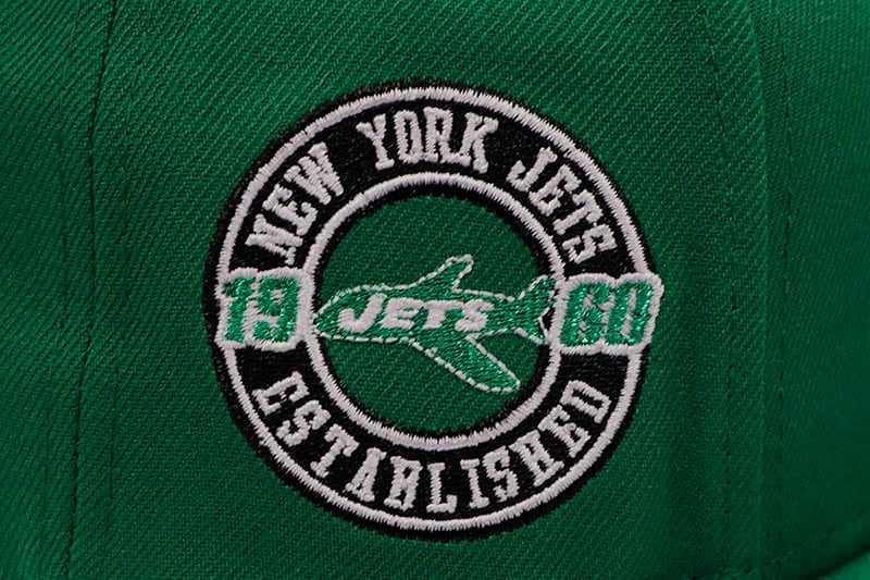 NEW ERA NEW YORK JETS 9FIFTY SNAPBACK CAP (1960 ESTABLISHED SIDE PATCH/ORANGE UNDER VISOR/KELLY)