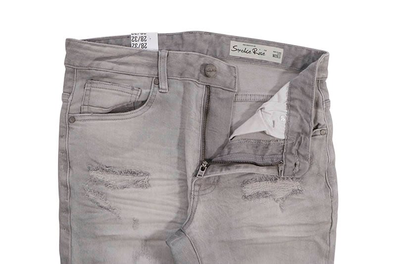 SMOKE RISE SLIM TAPERED VINTAGE WASHED JEANS (JP24101:CLOUD GREY)