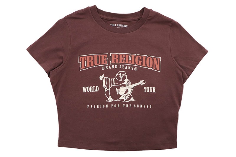 TRUE RELIGION WORLD TOUR LOGO BABY TEE (208541:MAHOGANY)