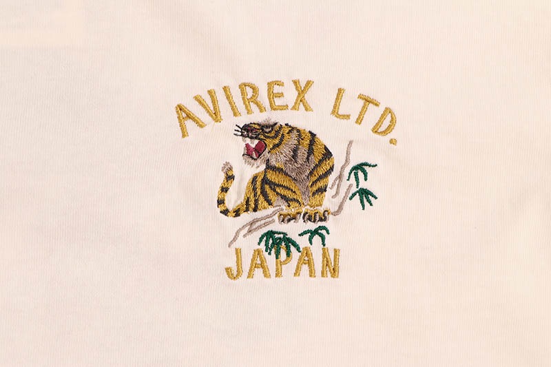 AVIREX WASHED FAR EAST TOUR L/S TEE (783-5230032-033:OFF WHITE)