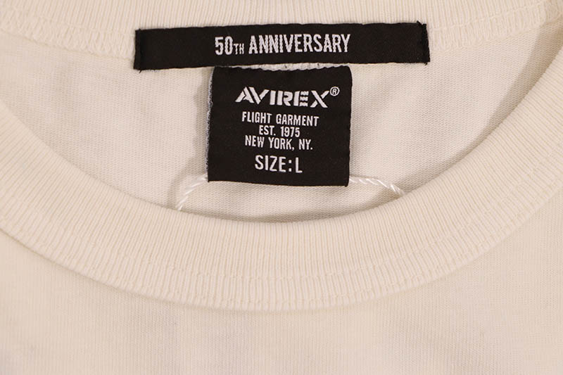 AVIREX WASHED FAR EAST TOUR L/S TEE (783-5230032-033:OFF WHITE)