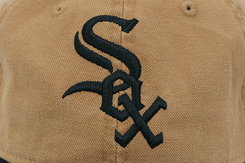 NEW ERA CHICAGO WHITE SOX 9TWENTY WASHED DUCK COTTON CLOTH STRAP CAP (LIGHT BRONZE/BLACK VISOR) 14109860