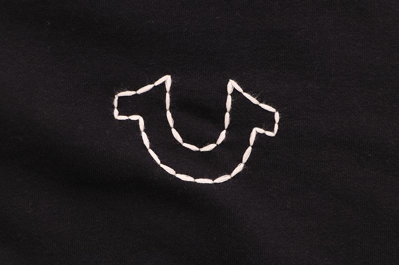 TRUE RELIGION SUPER T EMBROIDERED BUDDHA LOGO ZIP HOODIE (109398:BLACK/IVORY)