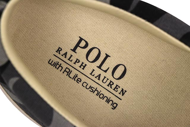 POLO RALPH LAUREN THOMPSON SLIP-ON SNEAKER(816694618001:BLACK MU CANVAS)
