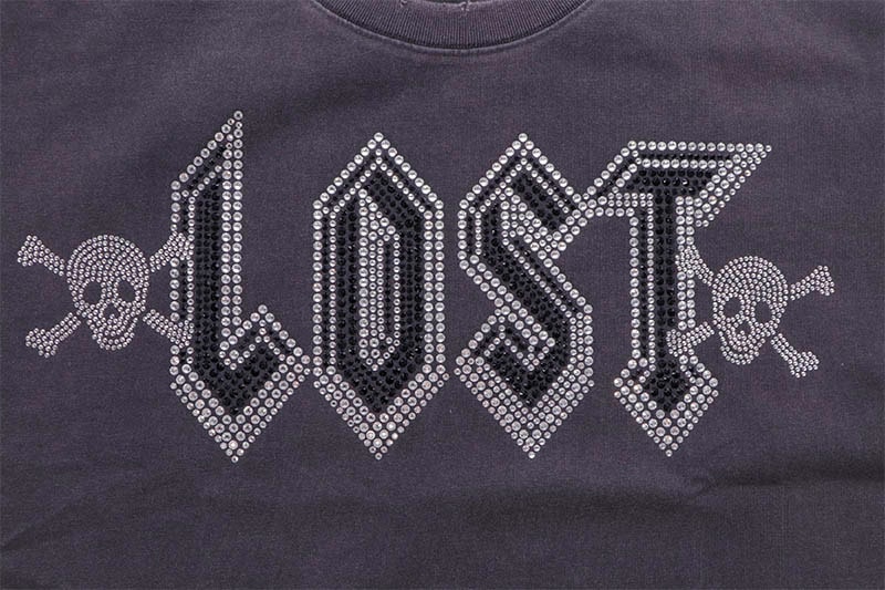 LOST INTRICACY RHINESTONE LOGO T-SHIRT