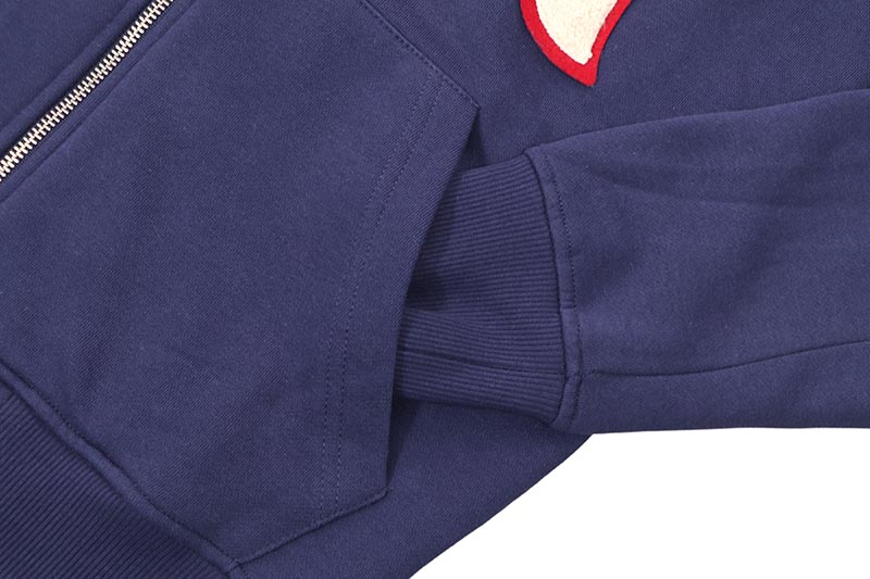 TRUE RELIGION HORSESHOE PATCH ZIP HOODIE (109127C:MEDIEVAL BLUE)