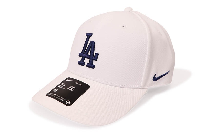 NIKE LOS ANGELES DODGERS DRI-FIT CLUB STRUCTURED CAP (NB11-11QR-LD-3YB:WHITE/WHITE)