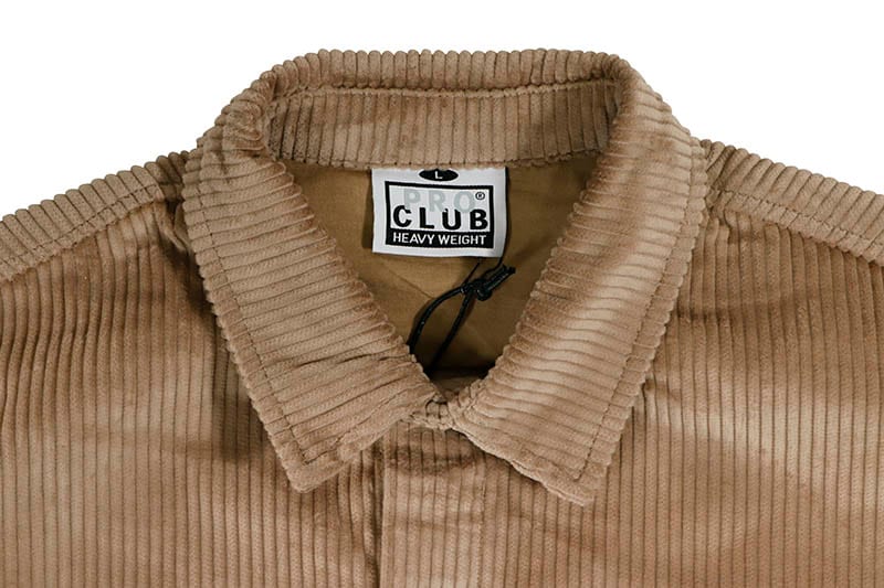 PRO CLUB HEAVYWEIGHT CORDUROY OVERSHIRT (KHAKI) 21PC0202