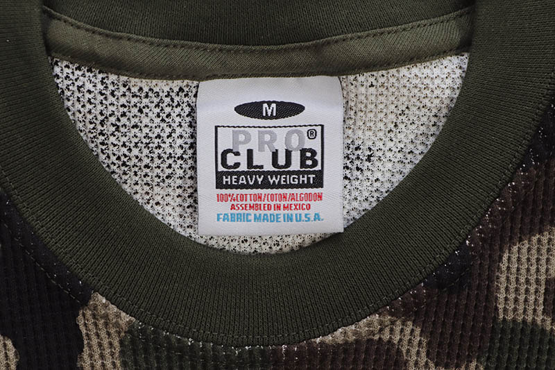 PRO CLUB HEAVYWEIGHT COTTON LONG SLEEVE THERMAL TOP (GREEN CAMO) 115