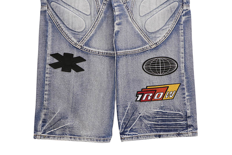 FIRST ROW FAST LIFE WASHED DENIM Y2K PANTS (FRD2078:MEDIUM