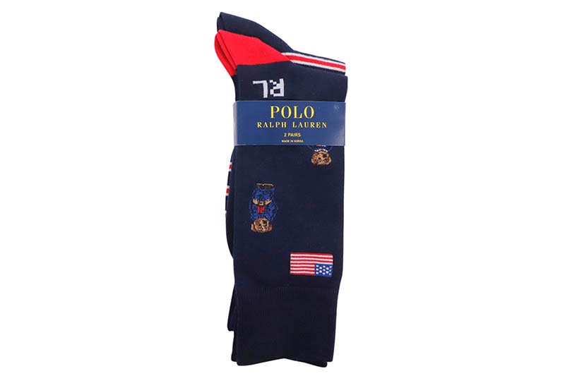 POLO RALPH LAUREN AMERICANA BEAR SOCKS 2-PACK (899176PK:ASSORTED)