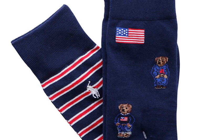 POLO RALPH LAUREN AMERICANA BEAR SOCKS 2-PACK (899176PK:ASSORTED)