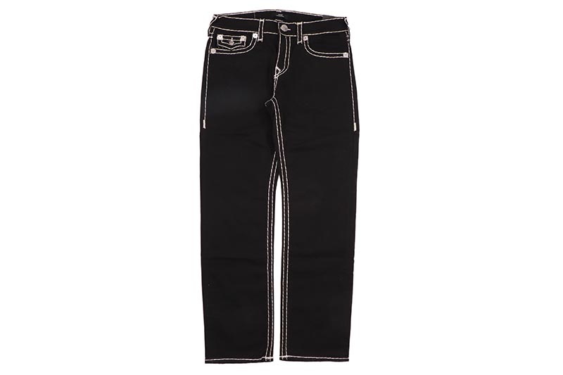 TRUE RELIGION RICKY SUPER T STRAIGHT JEAN (105820:2SB BODY RINSE BLACK)