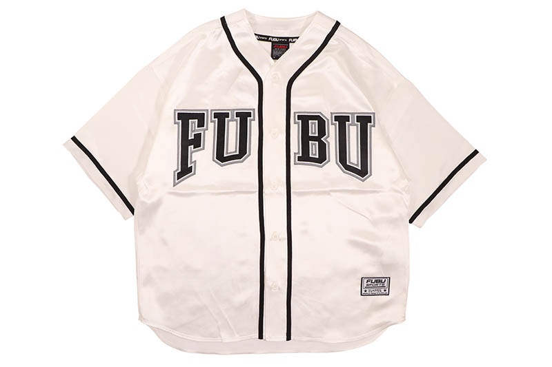 FUBU SATIN BASEBALL SHIRTS (FAM-61100:WHITE)