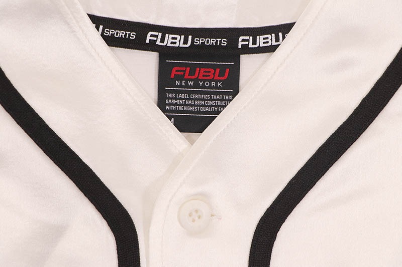 FUBU SATIN BASEBALL SHIRTS (FAM-61100:WHITE)