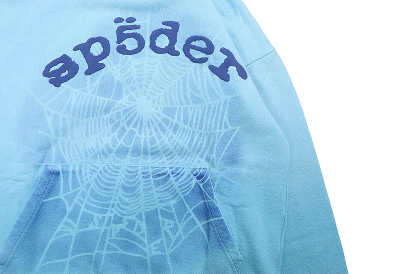 SP5DER LIGHT BLUE OG WEB V2 SPRAY HOODIE