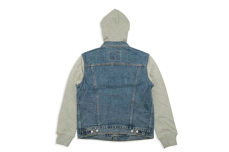 LEVI'S HYBRID HOODED TRUCKER JACKET (745130000:MEDIUM WASH)