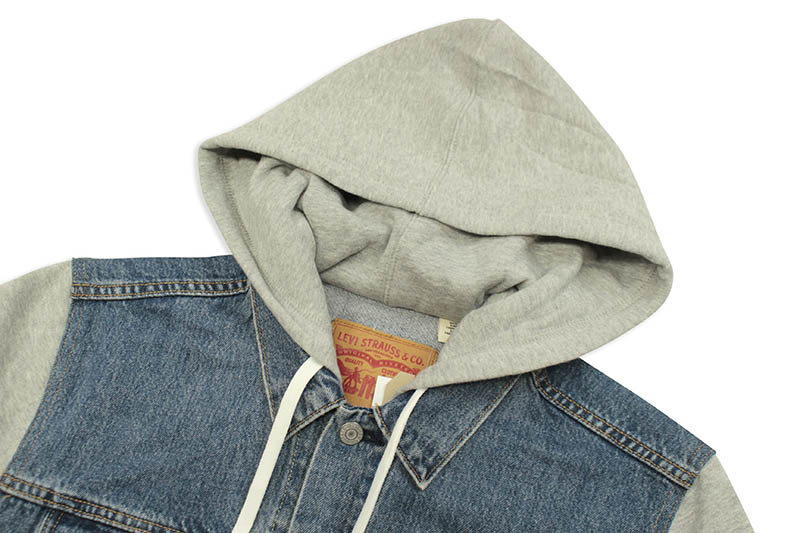 LEVI'S HYBRID HOODED TRUCKER JACKET (745130000:MEDIUM WASH)