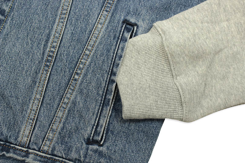 LEVI'S HYBRID HOODED TRUCKER JACKET (745130000:MEDIUM WASH)