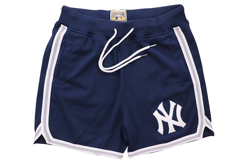 MITCHELL & NESS NEW YORK YANKEES LOGO OVER GAME DAY SHORTS (NAVY) BT10109