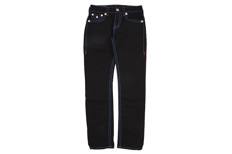 TRUE RELIGION RICKY SUPER T STRAIGHT JEAN 34�� (109194:2SB BODY RINSE BLACK)