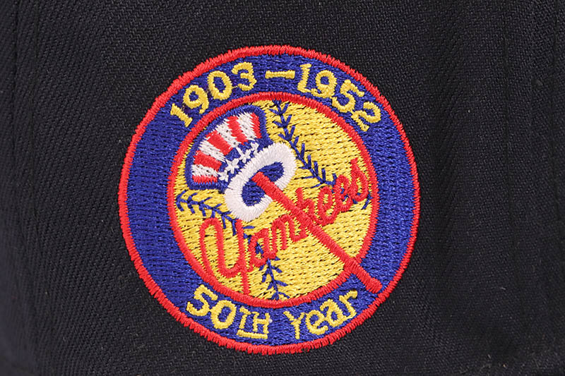 NEW ERA NEW YORK HIGHLANDERS 59FIFTY FITTED CAP (YANKEES 50TH YEAR SIDE PATCH/GREY UNDER VISOR/NAVY) 70945479