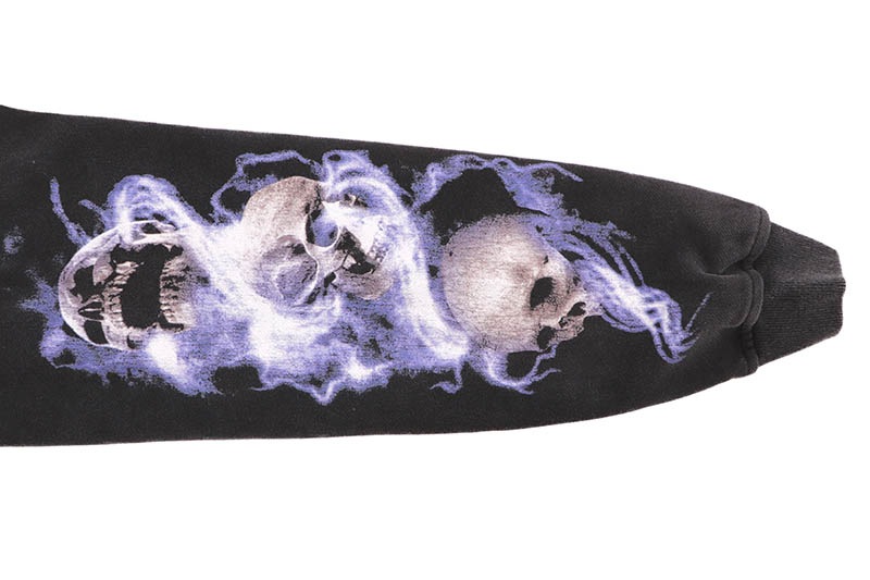 FLOOR 914 SKULL PONY HOODIE (BLACK WASH)