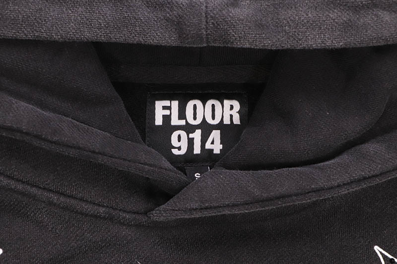 FLOOR 914 SKULL PONY HOODIE (BLACK WASH)