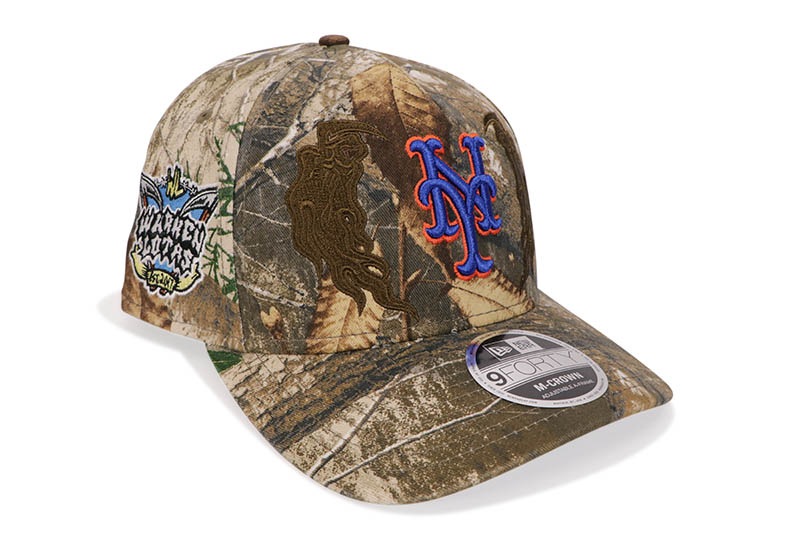 NEW ERA X WARREN LOTAS NEW YORK METS 9FORTY AF M-CROWN ADJUSTABLE CAP (WL LOGO SIDE PATCH/GREY UNDER VISOR/REALTREE CAMO)
