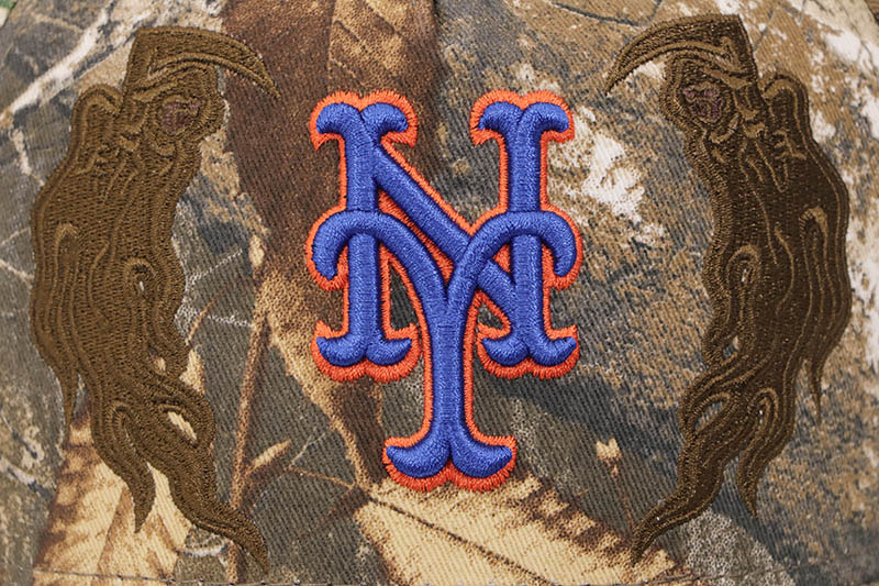 NEW ERA X WARREN LOTAS NEW YORK METS 9FORTY AF M-CROWN ADJUSTABLE CAP (WL LOGO SIDE PATCH/GREY UNDER VISOR/REALTREE CAMO)