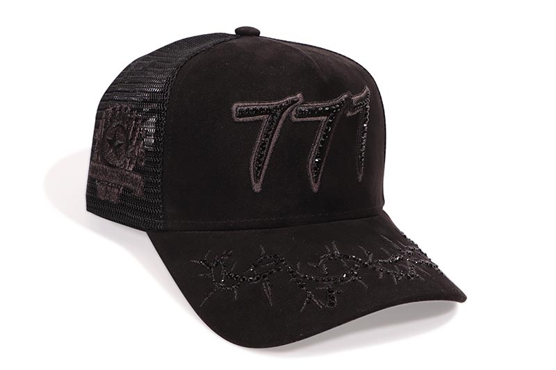 HUDSON OUTERWEAR V2 DIAMOND 777 SUEDE TRUCKER HAT (CD0359:BLACK