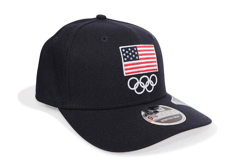 NEW ERA UNITED STATES OLYMPIC TEAM FLAG 9SEVENTY STRETCH-SNAP ADJUSTABLE HAT (NAVY) 