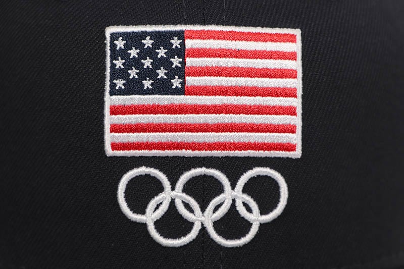 NEW ERA UNITED STATES OLYMPIC TEAM FLAG 9SEVENTY STRETCH-SNAP ADJUSTABLE HAT (NAVY) 