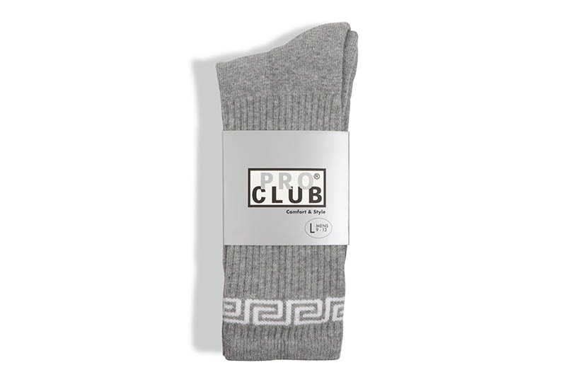 PRO CLUB PC LINK CREW SOCKS (GRAY/WHITE) 03PC0903