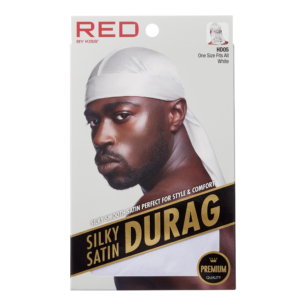 RED BY KISS SILKY SATIN DU-RAG (WHITE) HD05