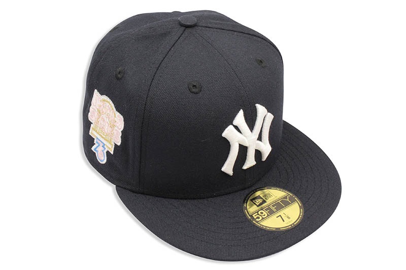 NEW ERA NEW YORK YANKEES 59FIFTY FITTED CAP (1976 WORLD SERIES SIDE PATCH/PINK UNDER VISOR/NAVY)