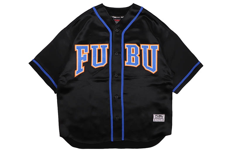 FUBU SATIN BASEBALL SHIRTS (FAM-61100:BLACK)