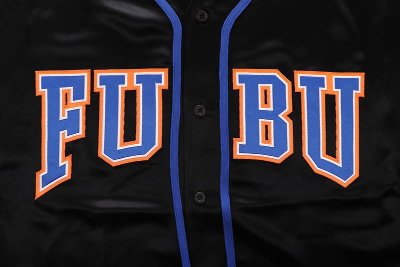 FUBU SATIN BASEBALL SHIRTS (FAM-61100:BLACK)