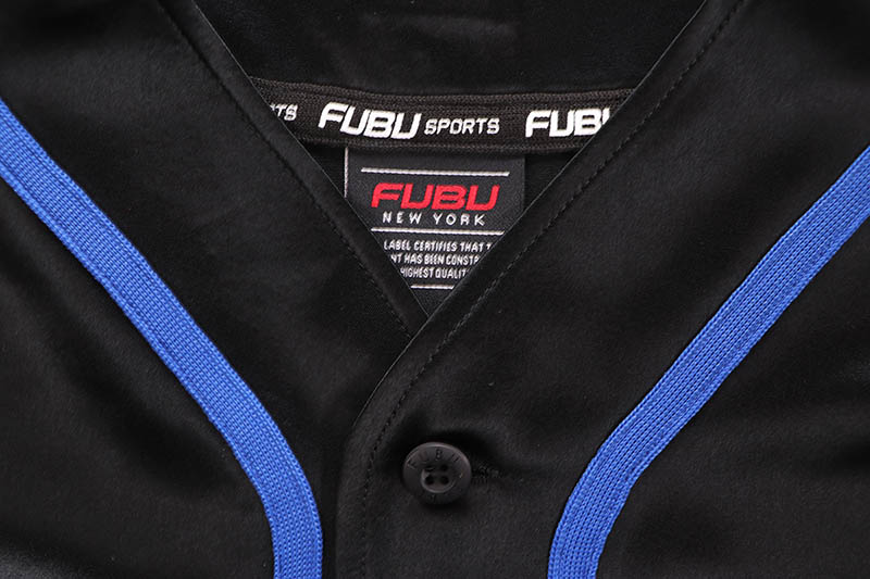 FUBU SATIN BASEBALL SHIRTS (FAM-61100:BLACK)