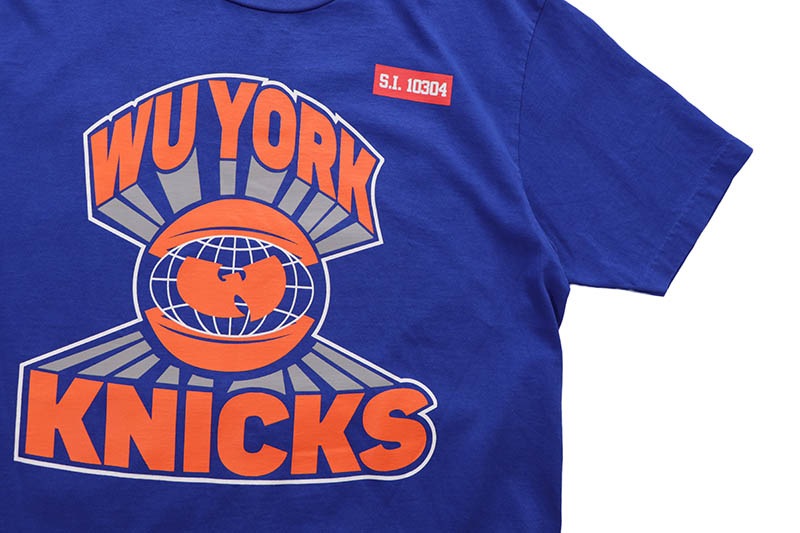 MITCHELL & NESS NEW YORK KNICKS X WU-TANG BLUE WU YORK T-SHIRT SS22355